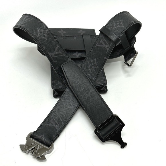 Louis Vuitton Monogram Eclipse Sun Tulle Utility 35 MM Black - Picture 5 of 10